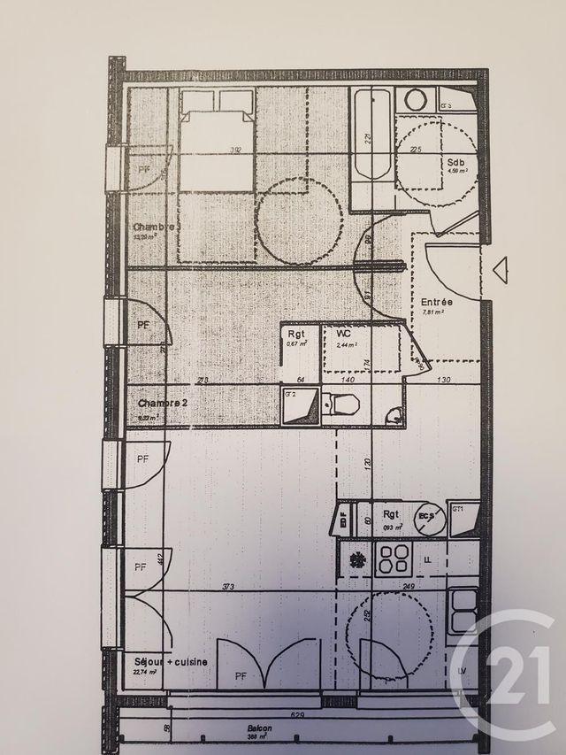 Appartement F3 à louer - 3 pièces - 61.8 m2 - MONT ST AIGNAN - 76 - HAUTE-NORMANDIE - Century 21 Harmony